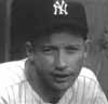 Mickey Mantle in a pre-season interview at Yankee Stadium in 1956. Asked if he thought he would break Babe Ruth's single-season home run record, Mickey said that his goal was to "lead the league in batting, runs and home runs." He went on to win the Triple Crown that year.